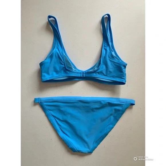 Aerie Size XL Bikini Set Scoop Top + Bikini Bottom Ocean Blue NWT - Picture 5 of 17